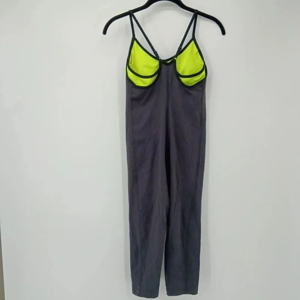 Retro Y2K Nike Bodysuit Built in Bra - Neon - Small